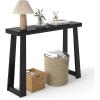 Giantex Narrow Long Console Table, 43″ Modern Entryway Table Behind the Couch, Rubberwood Accent Sofa Tables for Living Room, Foyer, Hallway, Bedroom, Entrance (Walnut)(Black)