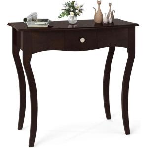 Giantex Wooden Console Table, Chic Accent Entryway Table with Storage Drawers, Solid Rubber Wood Legs and Metal Guide Rails, Vintage Sofa Tables for Living Room, Foyer, Bedroom and Entrance