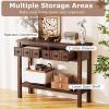 Giantex 2-Tier Narrow Console Table, 38″ Retro Entryway Table with 2 Drawers and Open Storage Shelf, Wood Accent Sofa Tables for Living Room, Foyer, Hallway, Bedroom, Entrance