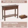 Giantex 2-Tier Narrow Console Table, 38″ Retro Entryway Table with 2 Drawers and Open Storage Shelf, Wood Accent Sofa Tables for Living Room, Foyer, Hallway, Bedroom, Entrance