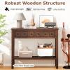 Giantex 2-Tier Narrow Console Table, 38″ Retro Entryway Table with 2 Drawers and Open Storage Shelf, Wood Accent Sofa Tables for Living Room, Foyer, Hallway, Bedroom, Entrance
