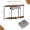 Giantex 51″ Console Table with 2 Drawers, 2-Tier Narrow Entryway Table with Open Storage Shelf, Hexagonal Freestanding Sofa Tables Behind Couch for Living Room Hallway Entrance, Rustic Brown