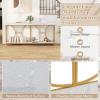Giantex 71″ Console Table, 2-Tier Extra-Long Gold Entryway Table w/Storage Shelf, Faux Marble Top, Narrow Sofa Table with Geometric Frame, Behind Couch Entry Table for Living Room, Hallway, Foyer(Stylish)
