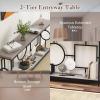 Giantex 71″ Console Table, 2-Tier Extra-Long Gold Entryway Table w/Storage Shelf, Faux Marble Top, Narrow Sofa Table with Geometric Frame, Behind Couch Entry Table for Living Room, Hallway, Foyer(Modern)
