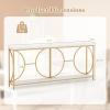 Giantex 71″ Console Table, 2-Tier Extra-Long Gold Entryway Table w/Storage Shelf, Faux Marble Top, Narrow Sofa Table with Geometric Frame, Behind Couch Entry Table for Living Room, Hallway, Foyer(Stylish)