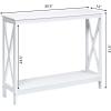 Giantex Console Table 2-Tier with Storage Shelf,X-Design Bookshelf Narrow Accent Table for Entryway Hallway Living Room Sofa Side Table (White)(White)