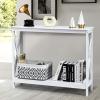 Giantex Console Table 2-Tier with Storage Shelf,X-Design Bookshelf Narrow Accent Table for Entryway Hallway Living Room Sofa Side Table (White)(White)
