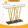 Giantex Gold Console Table, 40” Entryway Table with Faux Marble Top & Sturdy Metal Base, Modern Accent Sofa Table for Entrance, Living Room, Hallway, Foyer Decoration, White