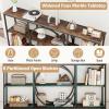 Giantex Narrow Long Console Table, 3-Tier Entryway Table with Faux Marble Top & Heavy-Duty Metal Frame, Mid-Century Accent Sofa Tables with Open Storage Shelves for Living Room, Hallway(White+Gold)(Rustic Brown + Black)