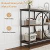 Giantex Narrow Long Console Table, 3-Tier Entryway Table with Faux Marble Top & Heavy-Duty Metal Frame, Mid-Century Accent Sofa Tables with Open Storage Shelves for Living Room, Hallway(White+Gold)(Rustic Brown + Black)