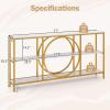 Giantex Narrow Long Console Table, 3-Tier Entryway Table with Faux Marble Top & Heavy-Duty Metal Frame, Mid-Century Accent Sofa Tables with Open Storage Shelves for Living Room, Hallway(White+Gold)(White + Gold)