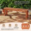 Giantex 47″ Outdoor Bench with Slatted Seat, 705Lbs Capacity, Solid Wood Frame, Teak Oil Finish, Backless Garden Bench for Patio Dining, Yard, Porch, Entryway, Park, 2-Person Outside Seat Chair (2)(1)