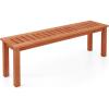 Giantex 47″ Outdoor Bench with Slatted Seat, 705Lbs Capacity, Solid Wood Frame, Teak Oil Finish, Backless Garden Bench for Patio Dining, Yard, Porch, Entryway, Park, 2-Person Outside Seat Chair (2)(1)