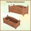 Giantex Wooden Raised Garden Bed w/ 5 Drainage Holes, Elevated Rectangular Outdoor Planter Box for Flowers Herbs Vegetables, Wood Gardening Container for Patio Garden Yard Balcony, 36” x 16” x 15”(1)
