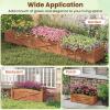 Giantex Wooden Raised Garden Bed w/ 5 Drainage Holes, Elevated Rectangular Outdoor Planter Box for Flowers Herbs Vegetables, Wood Gardening Container for Patio Garden Yard Balcony, 36” x 16” x 15”(1)