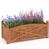 Giantex Wooden Raised Garden Bed w/ 5 Drainage Holes, Elevated Rectangular Outdoor Planter Box for Flowers Herbs Vegetables, Wood Gardening Container for Patio Garden Yard Balcony, 36” x 16” x 15”(1)