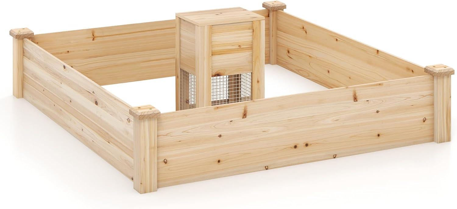 image:imageGiantex 3Tier Raised Garden Bed Tiered Planter Box wOpenEnded Base Fir Wood Elevated Raised Beds for Gardening Vegetable Flower Herb Fruit Perfect for Patio Lawn Backyard49Lx49Wx10H