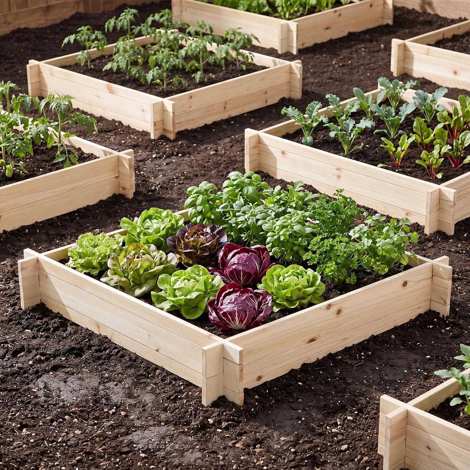 image:imageGiantex 3Tier Raised Garden Bed Tiered Planter Box wOpenEnded Base Fir Wood Elevated Raised Beds for Gardening Vegetable Flower Herb Fruit Perfect for Patio Lawn Backyard395Lx 395Wx 65H