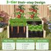 Giantex 3-Tier Raised Garden Bed, Tiered Planter Box w/Open-Ended Base, Fir Wood Elevated Raised Beds for Gardening, Vegetable Flower Herb Fruit, Perfect for Patio, Lawn, Backyard(43″Lx35″Wx14.5″H)