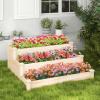 Giantex 3-Tier Raised Garden Bed, Tiered Planter Box w/Open-Ended Base, Fir Wood Elevated Raised Beds for Gardening, Vegetable Flower Herb Fruit, Perfect for Patio, Lawn, Backyard(47″Lx47″Wx22″H)