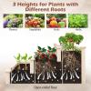 Giantex 3-Tier Raised Garden Bed, Tiered Planter Box w/Open-Ended Base, Fir Wood Elevated Raised Beds for Gardening, Vegetable Flower Herb Fruit, Perfect for Patio, Lawn, Backyard(47″Lx47″Wx22″H)