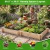 Giantex 3-Tier Raised Garden Bed, Tiered Planter Box w/Open-Ended Base, Fir Wood Elevated Raised Beds for Gardening, Vegetable Flower Herb Fruit, Perfect for Patio, Lawn, Backyard(39.5″Lx 39.5″Wx 6.5″H)