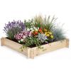Giantex 3-Tier Raised Garden Bed, Tiered Planter Box w/Open-Ended Base, Fir Wood Elevated Raised Beds for Gardening, Vegetable Flower Herb Fruit, Perfect for Patio, Lawn, Backyard(39.5″Lx 39.5″Wx 6.5″H)
