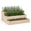 Giantex 3-Tier Raised Garden Bed, Tiered Planter Box w/Open-Ended Base, Fir Wood Elevated Raised Beds for Gardening, Vegetable Flower Herb Fruit, Perfect for Patio, Lawn, Backyard(47″Lx47″Wx22″H)