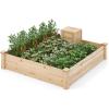 Giantex 3-Tier Raised Garden Bed, Tiered Planter Box w/Open-Ended Base, Fir Wood Elevated Raised Beds for Gardening, Vegetable Flower Herb Fruit, Perfect for Patio, Lawn, Backyard(49″Lx49″Wx10″H)