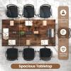 Giantex 6 FT Conference Table for 8-10 People, Modern 71″ L x 35.5″ W Large Meeting Table with Metal Frames, Rectangle Conference Room Table with Cable Grommet for Office, Boardroom, Rustic Brown(1)