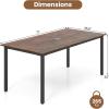 Giantex 6 FT Conference Table for 8-10 People, Modern 71″ L x 35.5″ W Large Meeting Table with Metal Frames, Rectangle Conference Room Table with Cable Grommet for Office, Boardroom, Rustic Brown(1)
