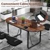 Giantex 71″ Conference Table, Large Oval Meeting Table with Cable Management Grommet, Sturdy Metal Legs, Industrial Business Training Seminar Desk for Office Conference Room Boardroom