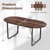 Giantex 71″ Conference Table, Large Oval Meeting Table with Cable Management Grommet, Sturdy Metal Legs, Industrial Business Training Seminar Desk for Office Conference Room Boardroom