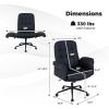 Giantex Criss Cross Chair with Armrests & Wheels, Cat Scratch Leather Makeup Vanity Chair with Rocking Backrest & Removable Cushion, Adjustable Swivel Computer Office Desk Chair for Bedroom, Black