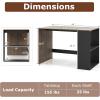 Giantex Small Desk with Bookshelf, 44 Inch Modern Computer Desk for Small Spaces, Laptop PC Desk, Vanity Table for Bedroom, Study Writing Desk for Home Office (White+Natural)(Black+rustic Brown)