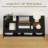 Giantex Wall-Mounted Computer Desk, Floating Laptop Desk with 3 Storage Compartments, Space-Saving Home Office Workstation Vanity Table for Bedroom, Study, Living Room (Black)(Black)