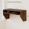 Giantex Wall-Mounted Computer Desk, Floating Laptop Desk with 3 Storage Compartments, Space-Saving Home Office Workstation Vanity Table for Bedroom, Study, Living Room (Black)(Rustic Brown)