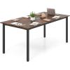 Giantex 6 FT Conference Table for 8-10 People, Modern 71″ L x 35.5″ W Large Meeting Table with Metal Frames, Rectangle Conference Room Table with Cable Grommet for Office, Boardroom, Rustic Brown(1)