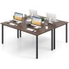 Giantex 6 FT Conference Table for 8-10 People, Modern 71″ L x 35.5″ W Large Meeting Table with Metal Frames, Rectangle Conference Room Table with Cable Grommet for Office, Boardroom, Rustic Brown(2)