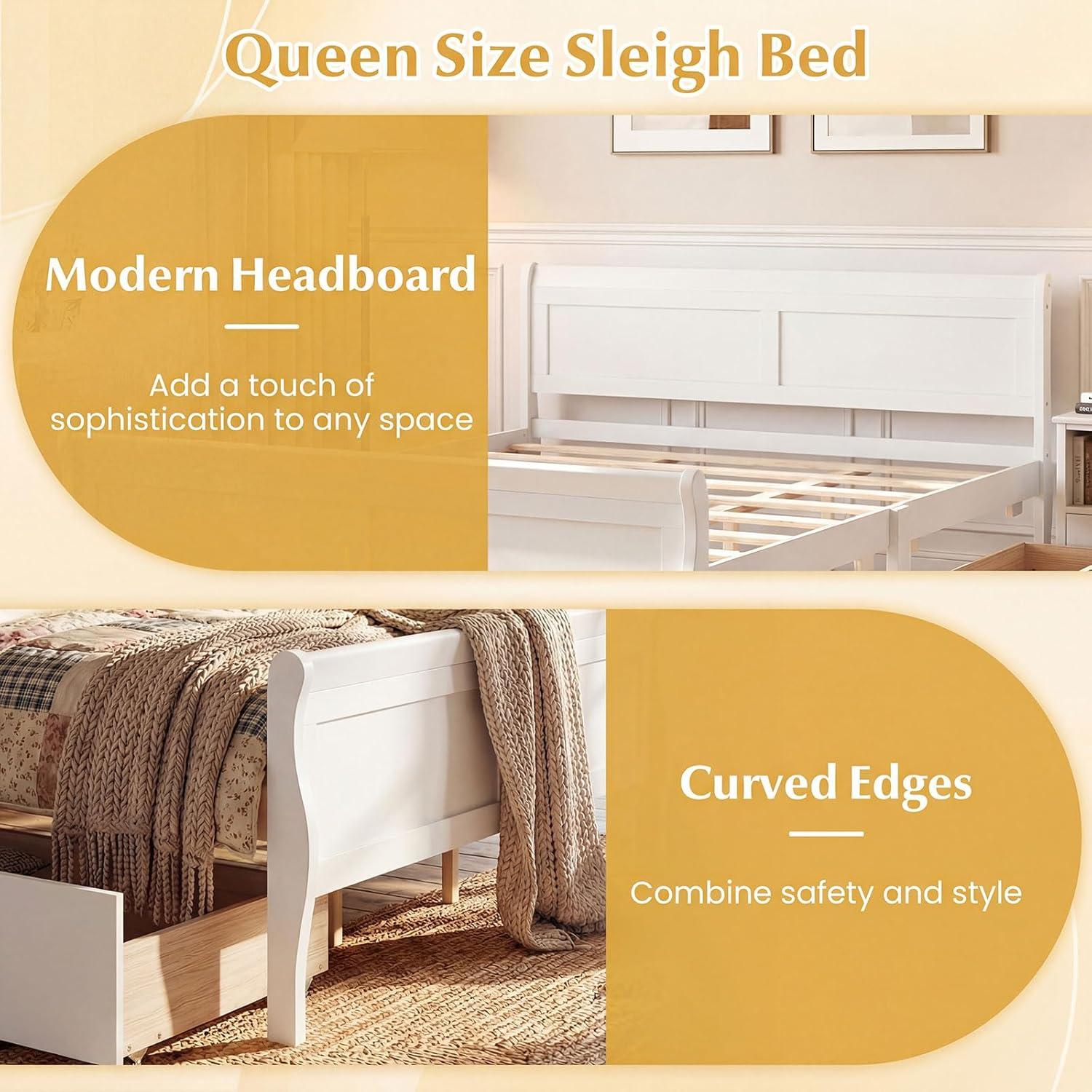 image:imageGiantex Twin Bed with 2 Storage Drawers Wood Platform Bed with Headboard amp Footboard Wooden Slats Support Mattress Foundation Twin Bed Frames for Kids Teens Adults No Box Spring Needed GreyWhite