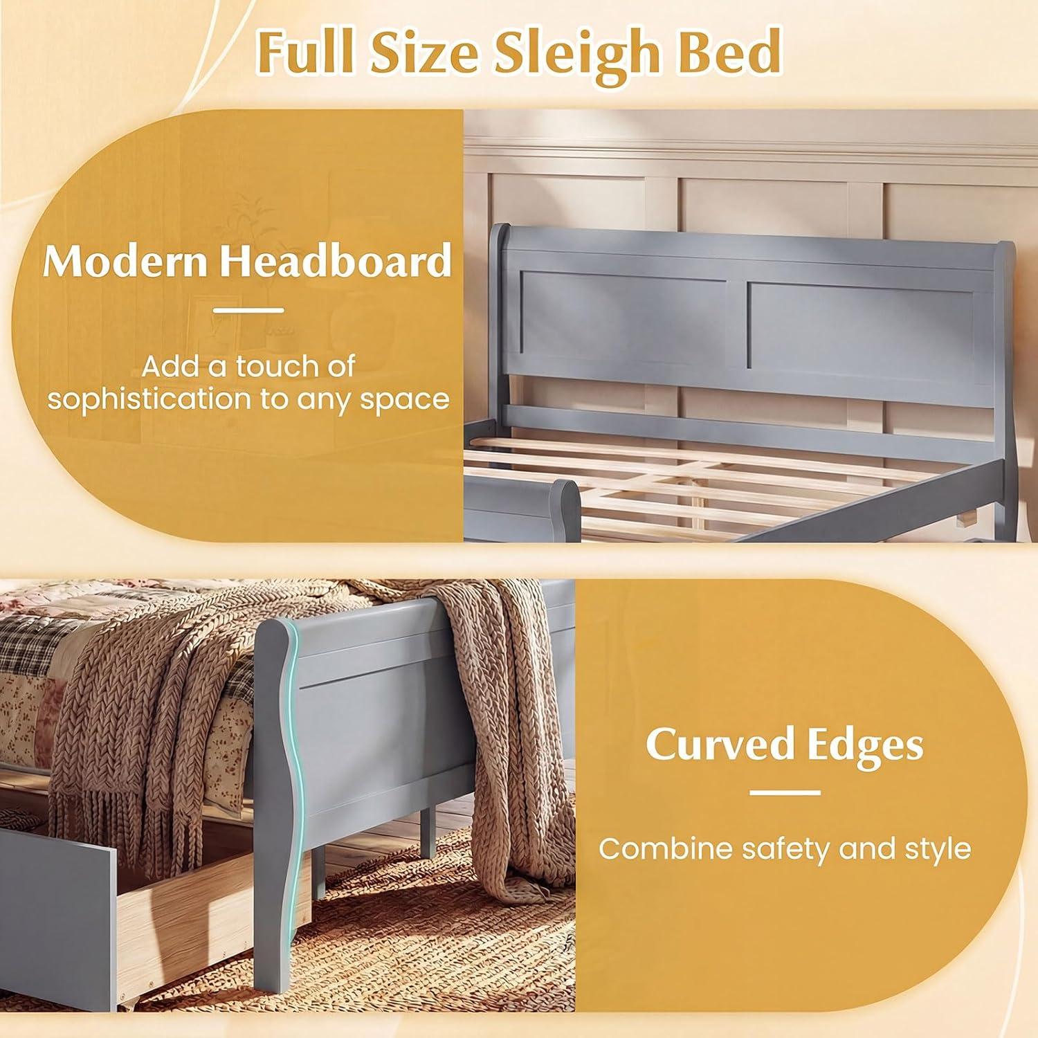 image:imageGiantex Twin Bed with 2 Storage Drawers Wood Platform Bed with Headboard amp Footboard Wooden Slats Support Mattress Foundation Twin Bed Frames for Kids Teens Adults No Box Spring Needed GreyGrey