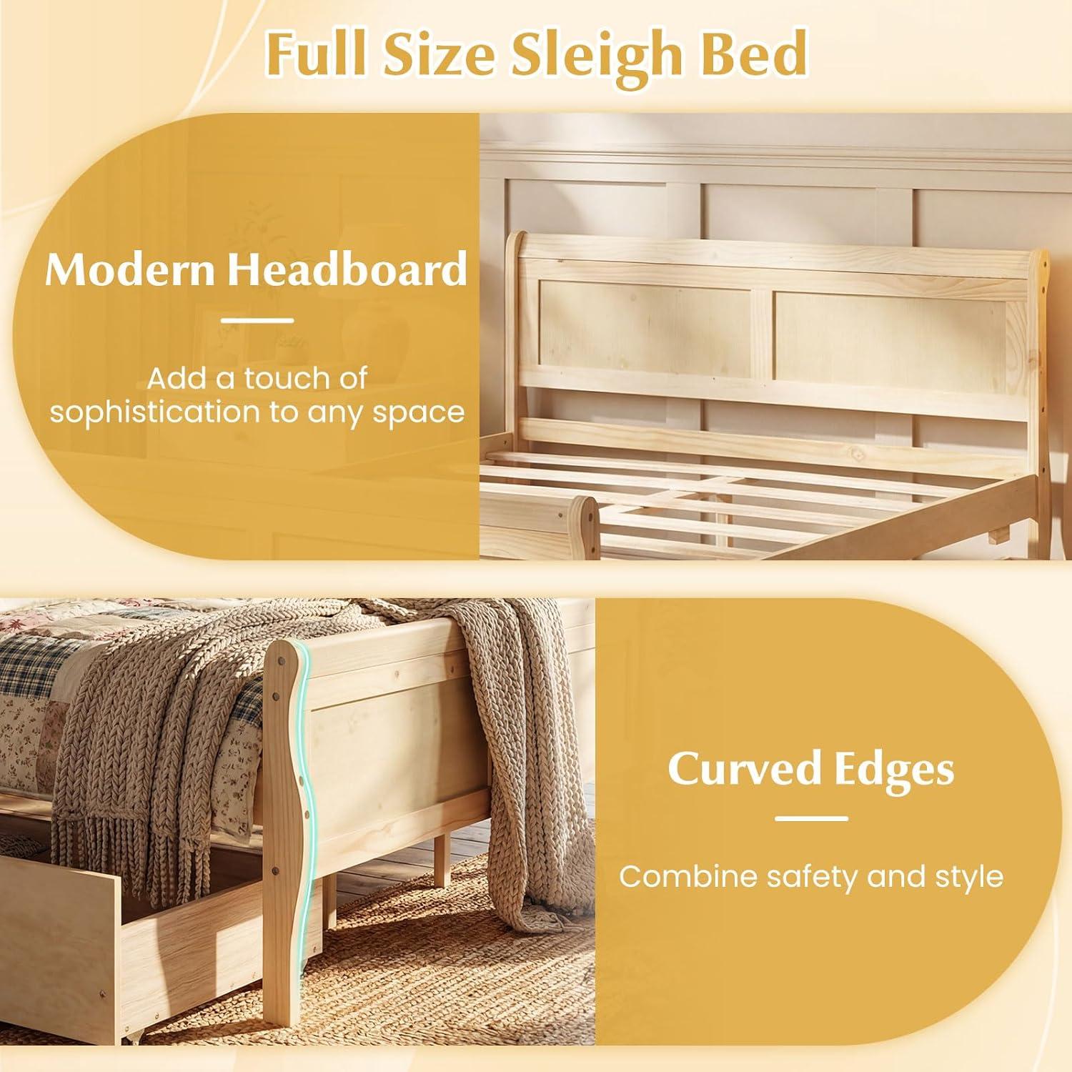 image:imageGiantex Twin Bed with 2 Storage Drawers Wood Platform Bed with Headboard amp Footboard Wooden Slats Support Mattress Foundation Twin Bed Frames for Kids Teens Adults No Box Spring Needed GreyNatural
