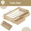 Giantex Full Size Bed Frame with 2 Storage Drawers, Solid Wood Platform Bed with Slats Support, Heavy Duty Daybed with Storage, No Box Spring Needed, Full Bed Frames for Teens Adults, White(Natural)