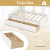 Giantex Full Size Bed Frame with 2 Storage Drawers, Solid Wood Platform Bed with Slats Support, Heavy Duty Daybed with Storage, No Box Spring Needed, Full Bed Frames for Teens Adults, White(White)