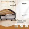 Giantex Murphy Bed Cabinet with Mattress – 74″ x 31″ Cot Size Folding Bed w/Storage, Metal Frame & Lockable Rolling Wheels, Space-Saving Roll Away Beds with Mattresses for Adults Guests (White)(White)