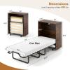 Giantex Murphy Bed Cabinet with Mattress – 74″ x 31″ Cot Size Folding Bed w/Storage, Metal Frame & Lockable Rolling Wheels, Space-Saving Roll Away Beds with Mattresses for Adults Guests (White)(Rustic Brown)