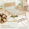 Giantex Rattan Twin Bed Frames for Kids, Boho Platform Bed with Natural Wicker Headboard, Solid Wood Foundation & Support Slats, Under-Bed Storage, Twin Size Bedframe for Adults, No Box Spring Needed(Full)