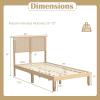 Giantex Rattan Twin Bed Frames for Kids, Boho Platform Bed with Natural Wicker Headboard, Solid Wood Foundation & Support Slats, Under-Bed Storage, Twin Size Bedframe for Adults, No Box Spring Needed(Twin)