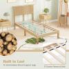 Giantex Rattan Twin Bed Frames for Kids, Boho Platform Bed with Natural Wicker Headboard, Solid Wood Foundation & Support Slats, Under-Bed Storage, Twin Size Bedframe for Adults, No Box Spring Needed(Twin)