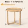 Giantex Round Side Table Set of 2, Sofa Couch End Table w/Wood Legs, Farmhouse Circle Nightstand for Small Spaces, Compact Accent Bedside Night Stand for Living Room Bedroom, Easy Assembly (Natural)(Natural)